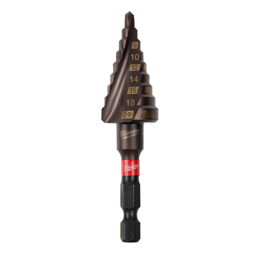 wiertło udarowe stopniowe 4–20 mm Milwaukee 1/4˝ Hex Shockzone TiN